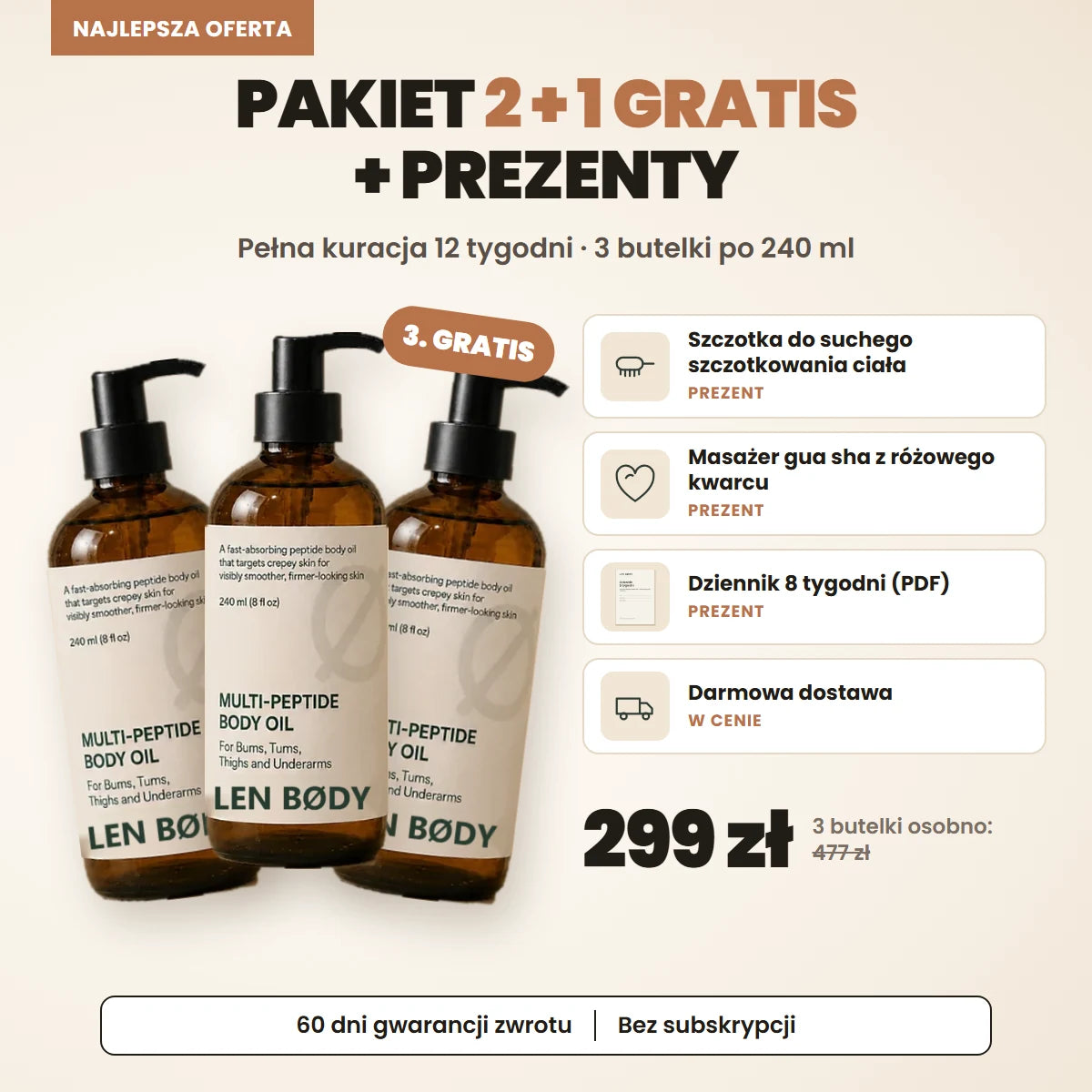 Peptydowy Olejek do Ciała LEN BODY 240 ml